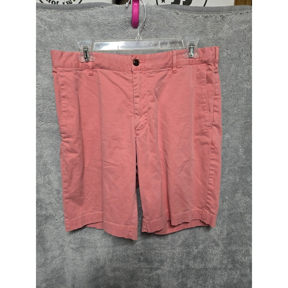 Faherty Brand Mens All Day Shorts Pink Salmon Stretch Cotton Chino Size 32